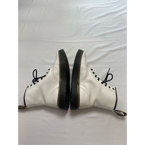 Doc Martens Zavala White Leather Lace Up Combat Boots Women’s Size 8 Men’s Sz 7 - Picture 6 of 9
